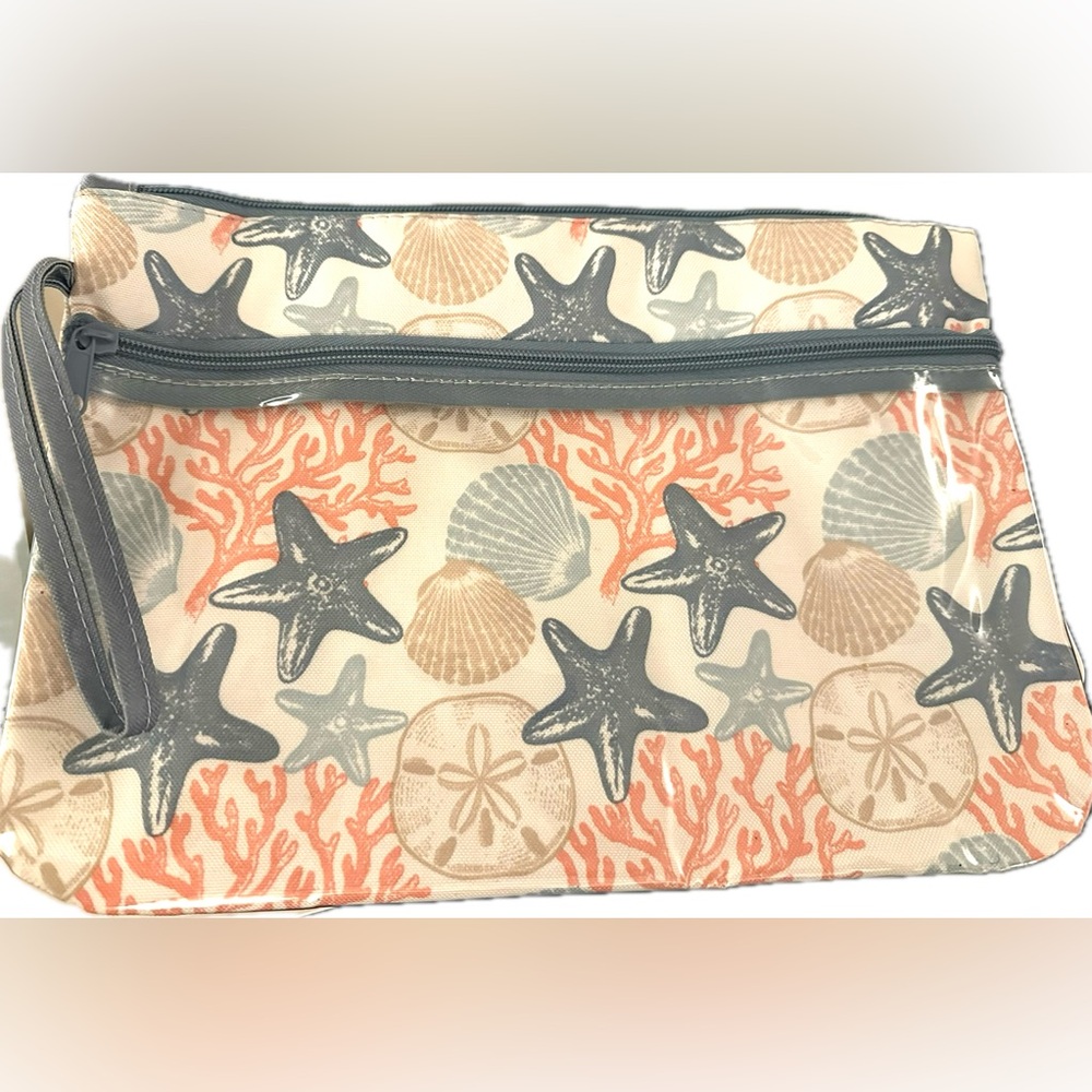 NWT NEW Morgan Home "Beach Please" Accessory Make Up Bag Swimsuit Sack Coastal